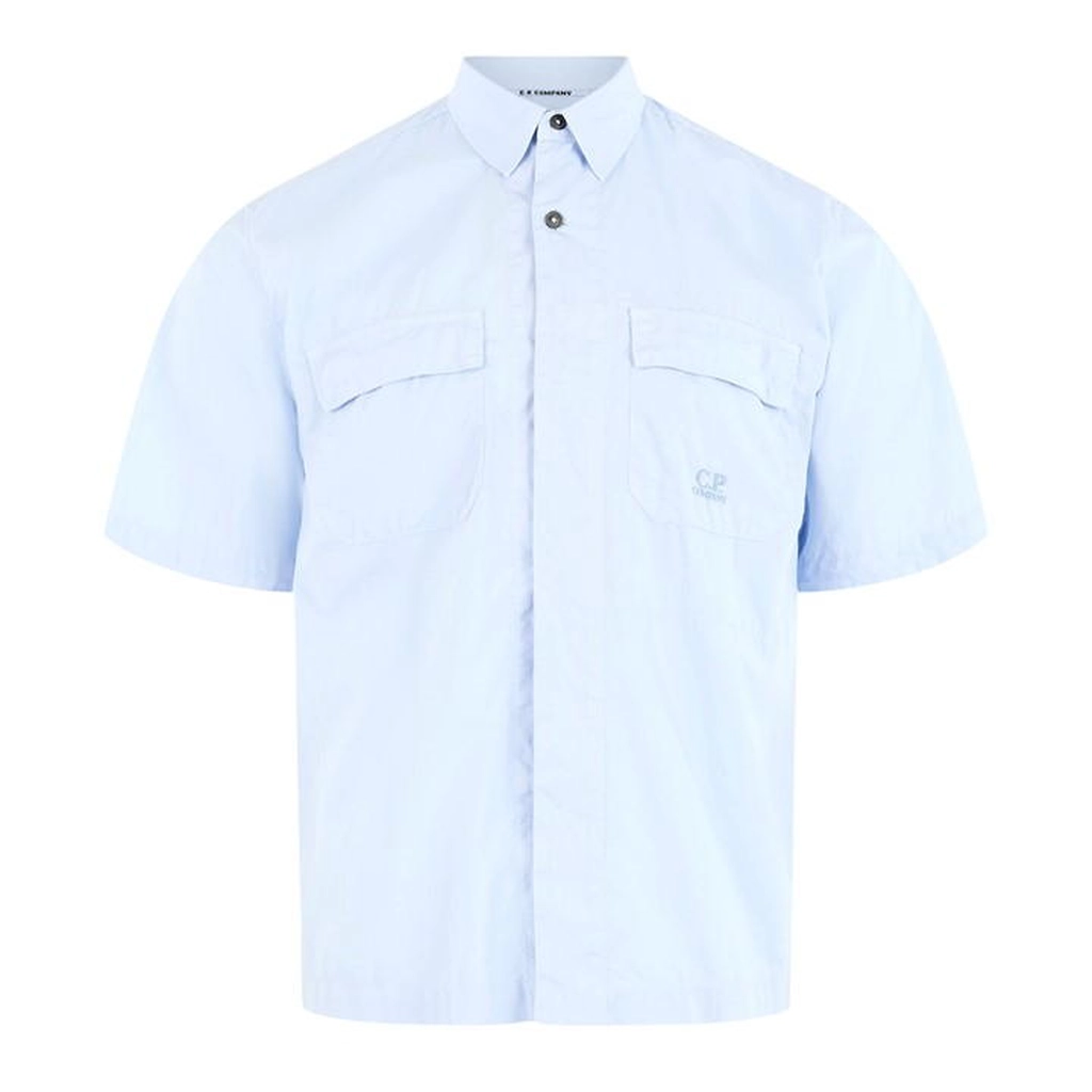 CP Company Short Sleeve Ripstop Shirt - Blue